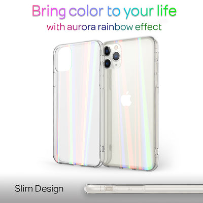 NALIA Hartglas Case kompatibel mit iPhone 11 Pro Max Hülle, Transparentes Regenbogen Hardcase aus Tempered Glass mit Silikon Bumper, bunt glänzende stoßfeste & robuste Handyhülle Cover Schutzhülle Default Title NALIA Protective Hülle