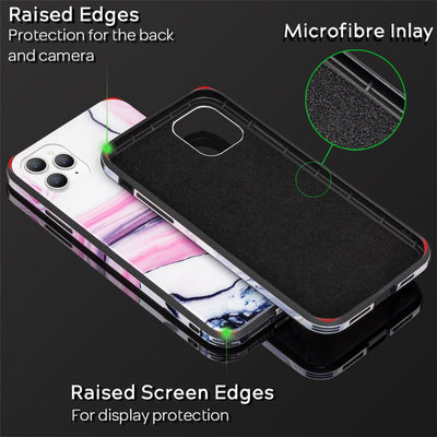 NALIA Marmor Glas Case für iPhone 11 Pro Max – Robustes 9H Echtglas – MARBELLE (Silikon Bumper & Grip) – Marke aus Berlin Türkis Gold NALIA Protective Hülle