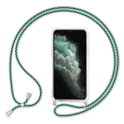 NALIA Handykette für iPhone 11 – Transparentes Hybrid-Case & Band – HANGIT (Anti-Gelb Rückseite & Verstellbar) – Marke aus Berlin Grün Weiß NALIA Transparente Hülle