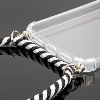 NALIA Handykette für iPhone 11 – Transparentes Hybrid-Case & Band – HANGIT (Anti-Gelb Rückseite & Verstellbar) – Marke aus Berlin Schwarz NALIA Transparente Hülle