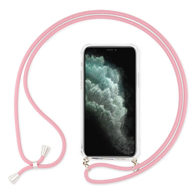 NALIA Handykette für iPhone 11 Pro Max – Transparentes Hybrid-Case & Band – HANGIT (Anti-Gelb Rückseite & Verstellbar) – Marke aus Berlin Pink NALIA Transparente Hülle