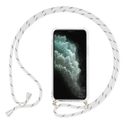 NALIA Handykette für iPhone 11 Pro Max – Transparentes Hybrid-Case & Band – HANGIT (Anti-Gelb Rückseite & Verstellbar) – Marke aus Berlin Weiß NALIA Transparente Hülle