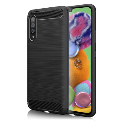NALIA Silikonhülle für Samsung Galaxy A90 5G – Rutschfest & Matt – VORTEX (Gebürstete Optik & Carbon Design) – Marke aus Berlin Default Title NALIA Protective Hülle