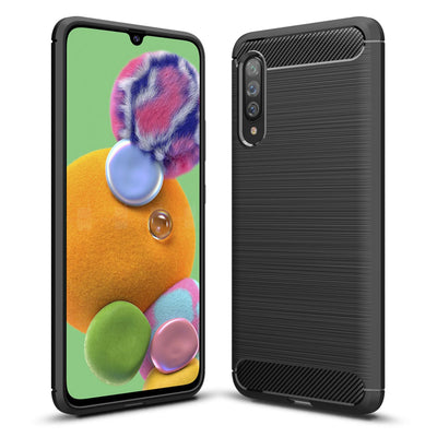 NALIA Silikonhülle für Samsung Galaxy A90 5G – Rutschfest & Matt – VORTEX (Gebürstete Optik & Carbon Design) – Marke aus Berlin Default Title NALIA Protective Hülle