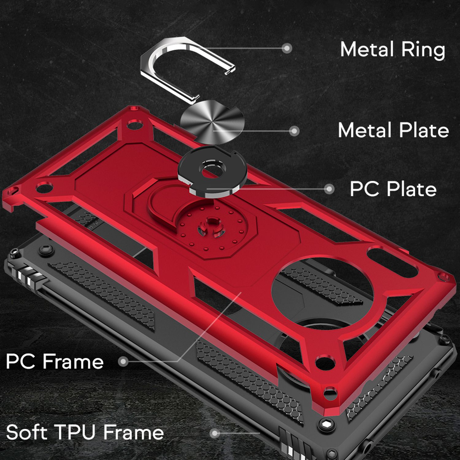 NALIA Ring Handyhülle für Huawei Mate 30 Pro / Mate 30 Pro 5G Stoßfeste Hülle Schwarz NALIA Protective Hülle