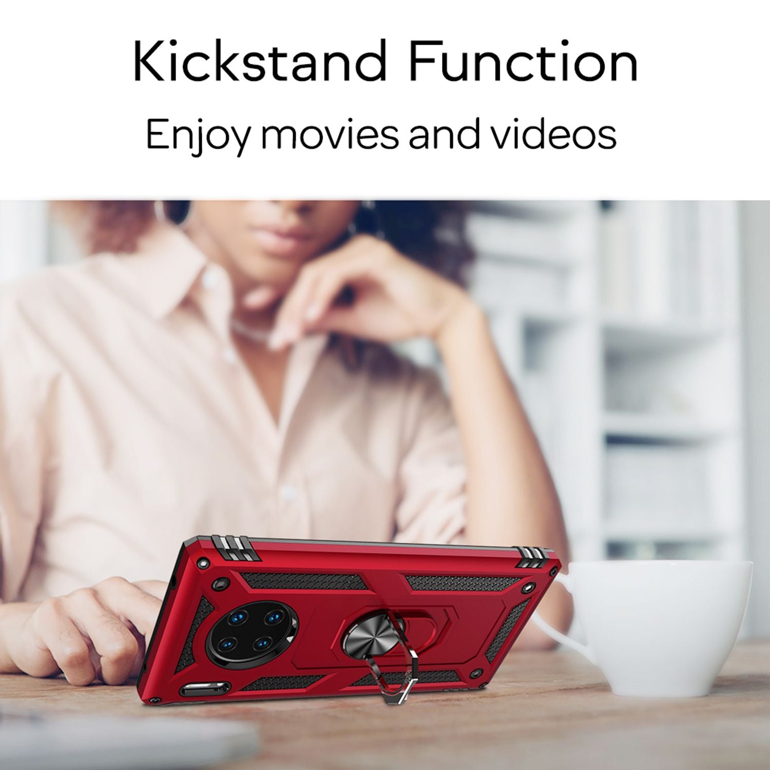 NALIA Ring Handyhülle für Huawei Mate 30 Pro / Mate 30 Pro 5G Stoßfeste Hülle Schwarz NALIA Protective Hülle