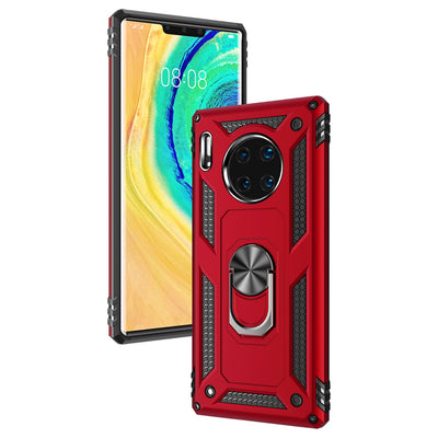 NALIA Panzerhülle für Huawei Mate 30 Pro – Ring-Ständer 360° & Magnet-Halterung Kompatibel – RINGDEFEND (Stoßfestes Outdoor Case) – Marke aus Berlin Schwarz NALIA Protective Hülle