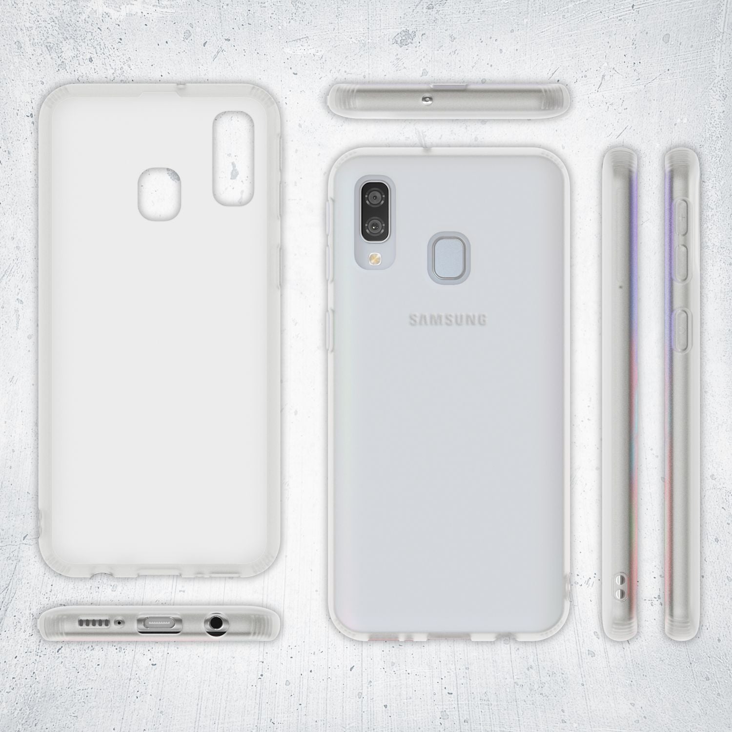 NALIA Handy Handyhülle für Samsung Galaxy A20e, Slim Schutz Tasche Case Bumper Etui Weiß NALIA