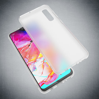 NALIA Handy Handyhülle für Samsung Galaxy A70, Slim Schutz Tasche Case Bumper Etui Weiß NALIA
