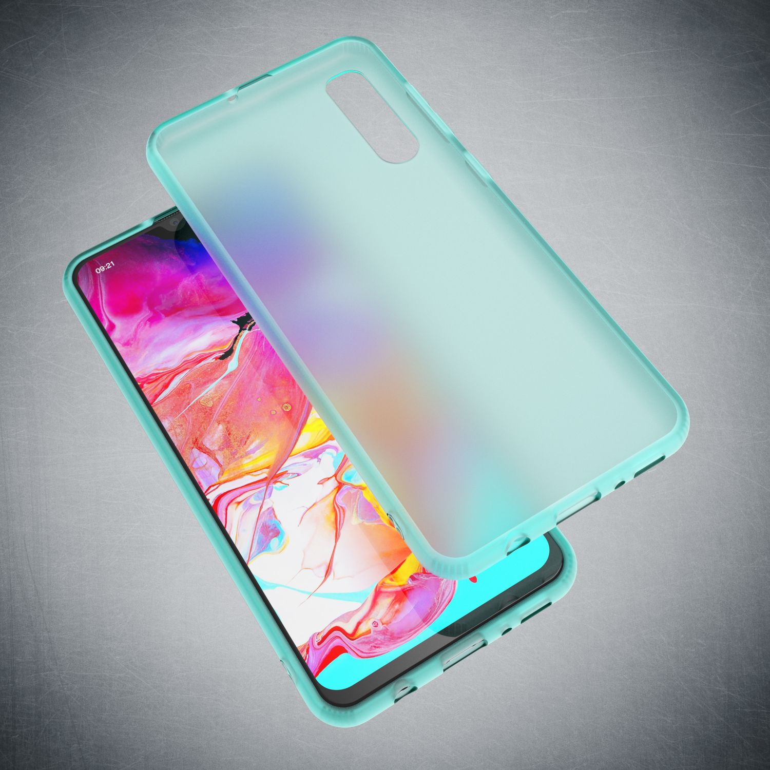 NALIA Handy Handyhülle für Samsung Galaxy A70, Slim Schutz Tasche Case Bumper Etui Türkis NALIA