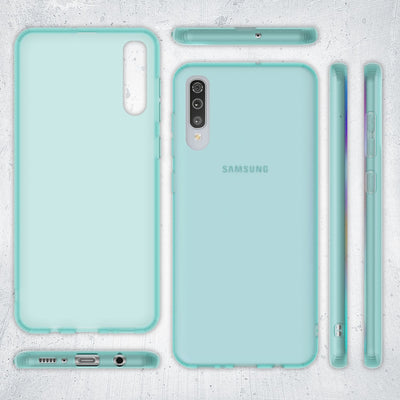 NALIA Silikonhülle kompatibel mit Samsung Galaxy A70 Hülle, Dünne Durchsichtige Handyhülle Ultra-Slim Phone Case Cover, Weiche TPU Gummi Schutzhülle Silikon Handy-Tasche Soft Bumper Türkis NALIA SlimFit Hülle