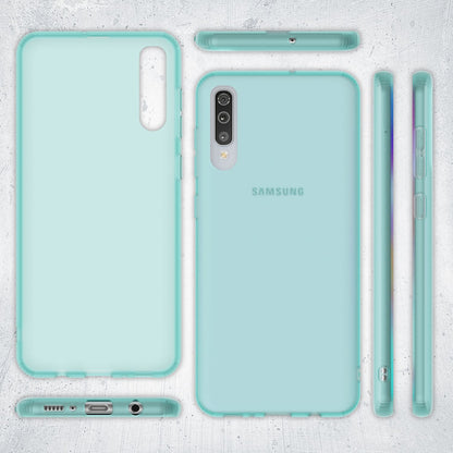 NALIA Handy Handyhülle für Samsung Galaxy A70, Slim Schutz Tasche Case Bumper Etui Türkis NALIA