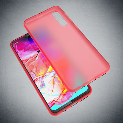 NALIA Silikonhülle kompatibel mit Samsung Galaxy A70 Hülle, Dünne Durchsichtige Handyhülle Ultra-Slim Phone Case Cover, Weiche TPU Gummi Schutzhülle Silikon Handy-Tasche Soft Bumper Rot NALIA SlimFit Hülle