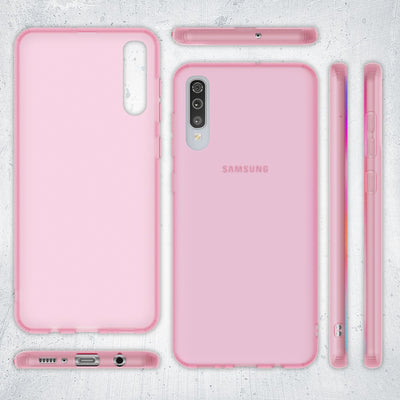 NALIA Silikonhülle kompatibel mit Samsung Galaxy A70 Hülle, Dünne Durchsichtige Handyhülle Ultra-Slim Phone Case Cover, Weiche TPU Gummi Schutzhülle Silikon Handy-Tasche Soft Bumper Pink NALIA SlimFit Hülle