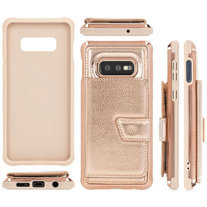 NALIA Schutz Handyhülle für Samsung Galaxy S10e Spiegel Kunst Leder Etui Handy Tasche Pink NALIA