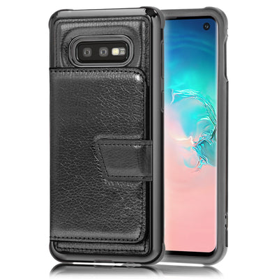 NALIA Schutzhülle kompatibel mit Samsung Galaxy S10e Hülle, Case mit Spiegel & Kartenfächern & Magnet-Verschluss, Glänzendes Kunst-Leder Etui Handy-Tasche Mirror Hard-Cover Handyhülle NALIA Protective Hülle