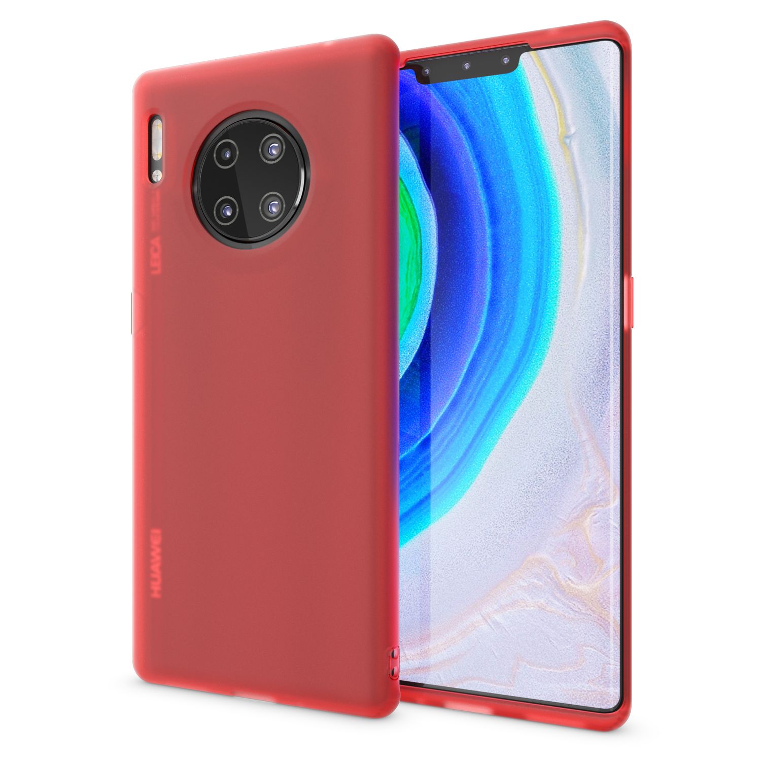 NALIA Handy Handyhülle für Huawei Mate 30 Pro, Slim Schutz Tasche Case Bumper Etui Rot NALIA SlimFit Hülle