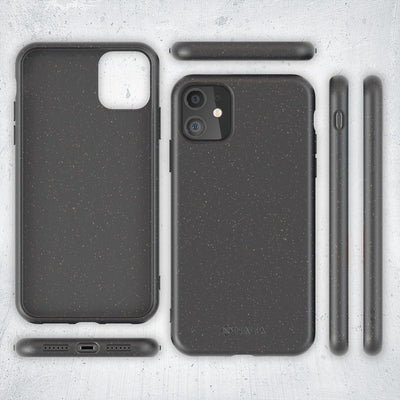 NALIA Bio Hülle kompatibel mit iPhone 11 Handyhülle, Nachhaltiges & Biologisch abbaubares Case Fair Eco Cover, Dünne Ökologische Schutzhülle, Weicher Veganer Premium Phone Bumper Schwarz NALIA Protective Hülle