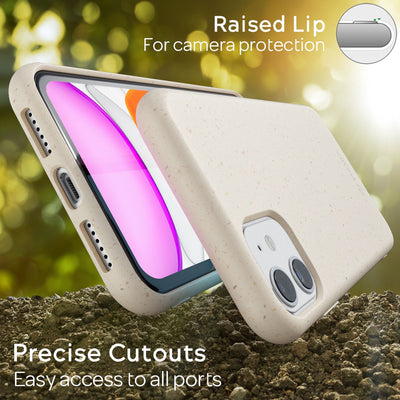 NALIA Bio Hülle kompatibel mit iPhone 11 Handyhülle, Nachhaltiges & Biologisch abbaubares Case Fair Eco Cover, Dünne Ökologische Schutzhülle, Weicher Veganer Premium Phone Bumper Weiß NALIA Protective Hülle