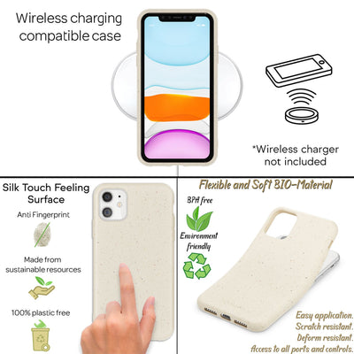 NALIA Bio Hülle kompatibel mit iPhone 11 Handyhülle, Nachhaltiges & Biologisch abbaubares Case Fair Eco Cover, Dünne Ökologische Schutzhülle, Weicher Veganer Premium Phone Bumper Weiß NALIA Protective Hülle