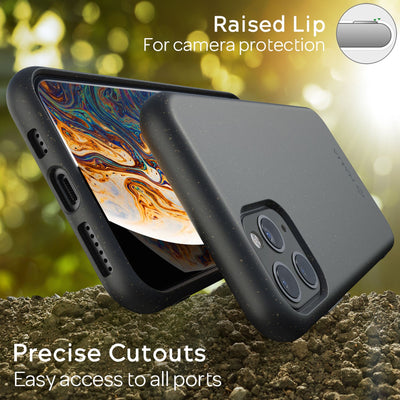 NALIA Handyhülle für iPhone 11 Pro Max – Weizenstroh Case (Pflanzenbasiert) – BIOVERA – Matt & Stoßfest (Vegan) – Marke aus Berlin Schwarz NALIA Protective Hülle