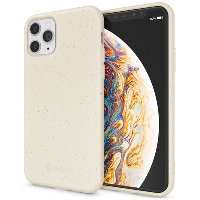 NALIA Handyhülle für iPhone 11 Pro Max – Weizenstroh Case (Pflanzenbasiert) – BIOVERA – Matt & Stoßfest (Vegan) – Marke aus Berlin Weiß NALIA Protective Hülle