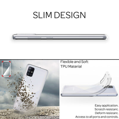 NALIA Transparente Silikonhülle für Samsung Galaxy A51 – Anti-Gelb & Rutschfest – GLAZE (Handyhülle Kristallklar, Schlank & Stoßfest) – Marke aus Berlin Default Title NALIA Transparente Hülle