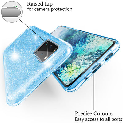 NALIA Glitzerhülle für Samsung Galaxy S20 Plus – Funkelnder Glitzer-Look & Grip – SHINEPOP (Silikon Case) – Marke aus Berlin Gold NALIA Protective Hülle
