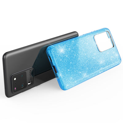 NALIA Glitzerhülle für Samsung Galaxy S20 Ultra – Funkelnder Glitzer-Look & Grip – SHINEPOP (Silikon Case) – Marke aus Berlin Türkis NALIA Protective Hülle