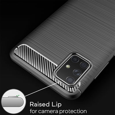 NALIA Design Case kompatibel mit Samsung Galaxy A71 Hülle, Carbon Look Stylische Handyhülle Stoßfeste Silikon Schutzhülle, Dünne Handy-Tasche Phone Cover Bumper Soft Skin TPU Etui Robust - Schwarz Default Title NALIA Protective Hülle