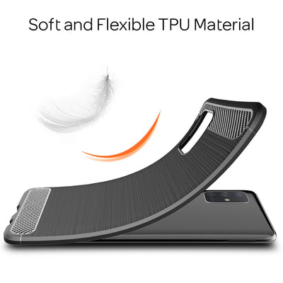 NALIA Design Case kompatibel mit Samsung Galaxy A71 Hülle, Carbon Look Stylische Handyhülle Stoßfeste Silikon Schutzhülle, Dünne Handy-Tasche Phone Cover Bumper Soft Skin TPU Etui Robust - Schwarz Default Title NALIA Protective Hülle