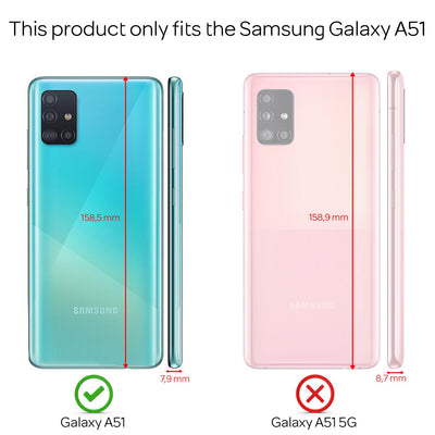 NALIA Design Case kompatibel mit Samsung Galaxy A51 Hülle, Leder Optik Stylische Handyhülle Stoßfeste Silikon Schutzhülle, Slim Phone Backcover Dünne Handy-Tasche Cover Kratzfest Lederhülle - Schwarz