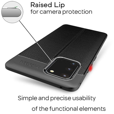 NALIA Leder-Optik Silikon Case für Samsung Galaxy S20 – Griffig & Matt – BARRON Handyhülle (Anti-Fingerprint, Stoßfest & Robust) – Marke aus Berlin Default Title NALIA Protective Hülle