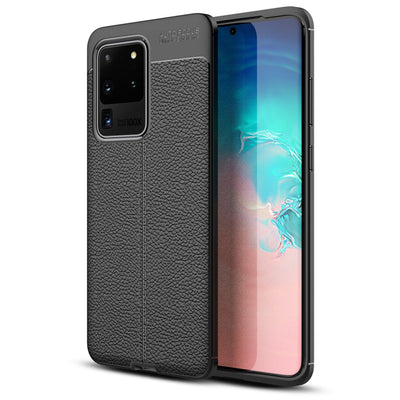 NALIA Design Case kompatibel mit Samsung Galaxy S20 Ultra Hülle, Leder Optik Stylische Handyhülle Stoßfeste Silikon Schutzhülle, Slim Phone Backcover Skin Dünne Handy-Tasche Cover Robust - Schwarz Default Title NALIA Protective Hülle