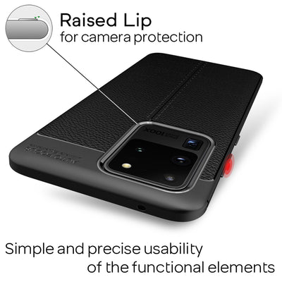 NALIA Design Case kompatibel mit Samsung Galaxy S20 Ultra Hülle, Leder Optik Stylische Handyhülle Stoßfeste Silikon Schutzhülle, Slim Phone Backcover Skin Dünne Handy-Tasche Cover Robust - Schwarz Default Title NALIA Protective Hülle