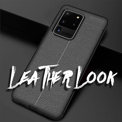 NALIA Design Case kompatibel mit Samsung Galaxy S20 Ultra Hülle, Leder Optik Stylische Handyhülle Stoßfeste Silikon Schutzhülle, Slim Phone Backcover Skin Dünne Handy-Tasche Cover Robust - Schwarz Default Title NALIA Protective Hülle