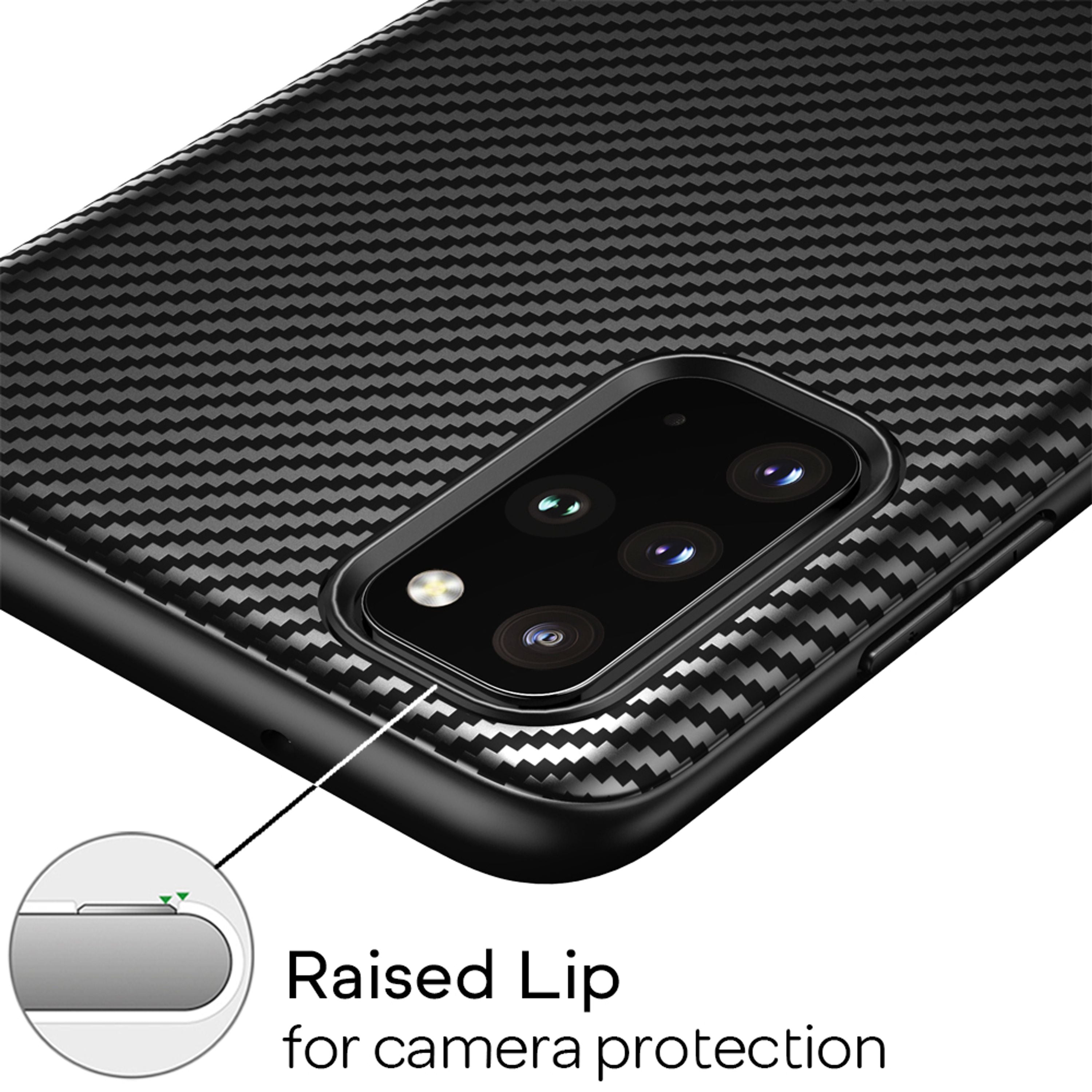 NALIA Carbon Case für Samsung Galaxy S20 Plus, Silikon Handy Hülle Schutz Cover Default Title NALIA Protective Hülle