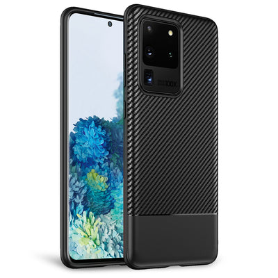 NALIA Silikonhülle für Samsung Galaxy S20 Ultra – Rutschfest & Matt – VORTEX (Gebürstete Optik & Carbon Design) – Marke aus Berlin Default Title NALIA Protective Hülle