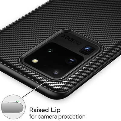 NALIA Silikonhülle für Samsung Galaxy S20 Ultra – Rutschfest & Matt – VORTEX (Gebürstete Optik & Carbon Design) – Marke aus Berlin Default Title NALIA Protective Hülle
