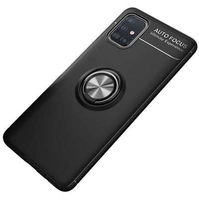 NALIA Ringhülle für Samsung Galaxy A51 – Ring-Ständer 360° & für Magnet-Halter – GRIP360 (Mattiertes Silikon Case) – Marke aus Berlin Schwarz NALIA Protective Hülle
