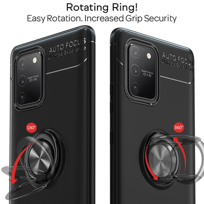 NALIA Ring Handyhülle kompatibel mit Samsung Galaxy S10 Lite Hülle, Silikon Cover mit 360-Grad Finger-Halter für magnetische KFZ-Halterung, Schutzhülle Phone Case Handy-Tasche Bumper Rose Gold NALIA Protective Hülle