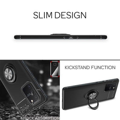 NALIA Ring Handyhülle kompatibel mit Samsung Galaxy S10 Lite Hülle, Silikon Cover mit 360-Grad Finger-Halter für magnetische KFZ-Halterung, Schutzhülle Phone Case Handy-Tasche Bumper Rose Gold NALIA Protective Hülle