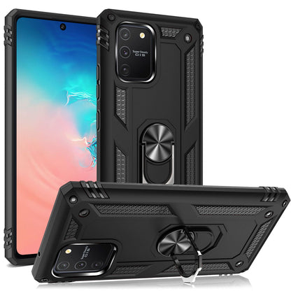 NALIA Ring Hülle für Samsung Galaxy S10 Lite, Handy Schutz Tasche Cover TPU Case Schwarz NALIA Protective Hülle