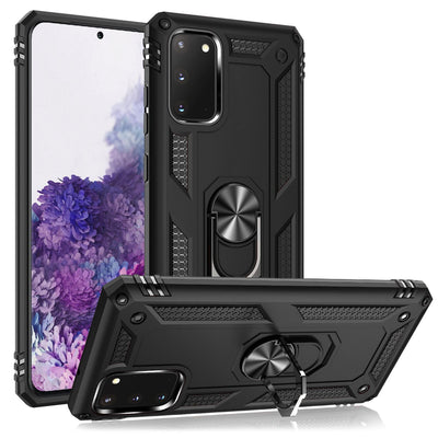NALIA Panzerhülle für Samsung Galaxy S20 – Ring-Ständer 360° & Magnet-Halterung Kompatibel – RINGDEFEND (Stoßfestes Outdoor Case) – Marke aus Berlin Schwarz NALIA Protective Hülle