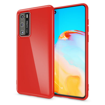 NALIA Silikon Handyhülle kompatibel mit Huawei P40 Hülle, Dünne TPU Schutzhülle Soft Phone Case Cover, Ultra-Slim Backcover Gummi Bumper Handy-Tasche Schale Backcase Etui Softcase Weich Rot NALIA SlimFit Hülle