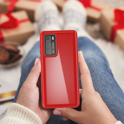 NALIA Silikon Handyhülle kompatibel mit Huawei P40 Hülle, Dünne TPU Schutzhülle Soft Phone Case Cover, Ultra-Slim Backcover Gummi Bumper Handy-Tasche Schale Backcase Etui Softcase Weich Rot NALIA SlimFit Hülle