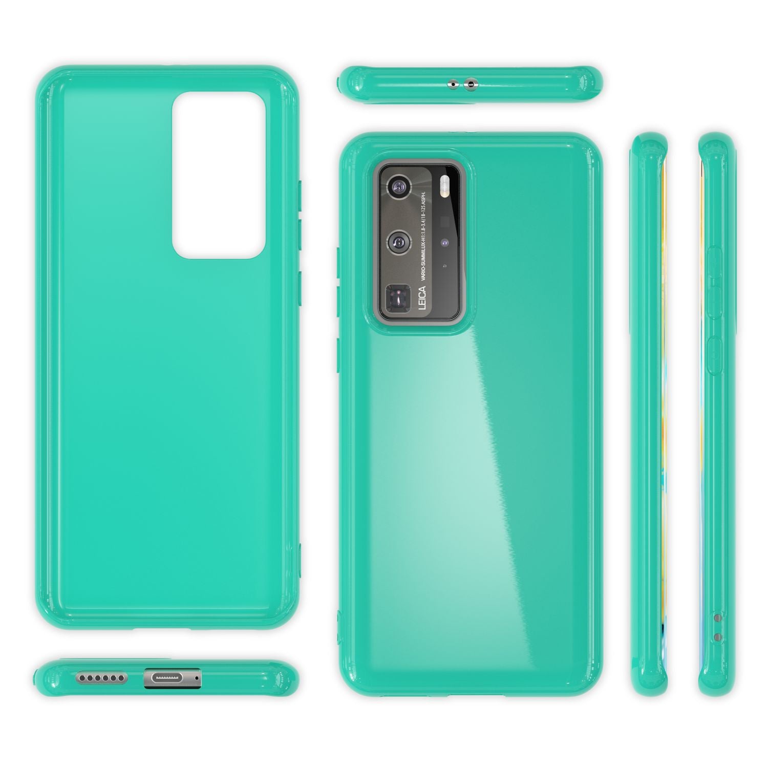 NALIA Handy Hülle für Huawei P40 Pro, Slim Case Silikon Schutzhülle Cover Bumper Schwarz NALIA
