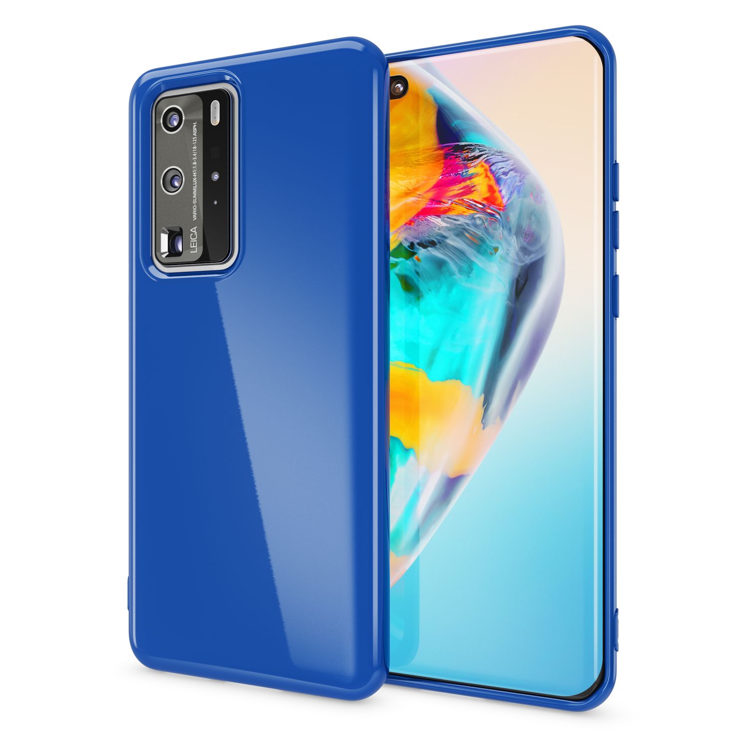 NALIA Handy Hülle für Huawei P40 Pro, Slim Case Silikon Schutzhülle Cover Bumper Blau NALIA