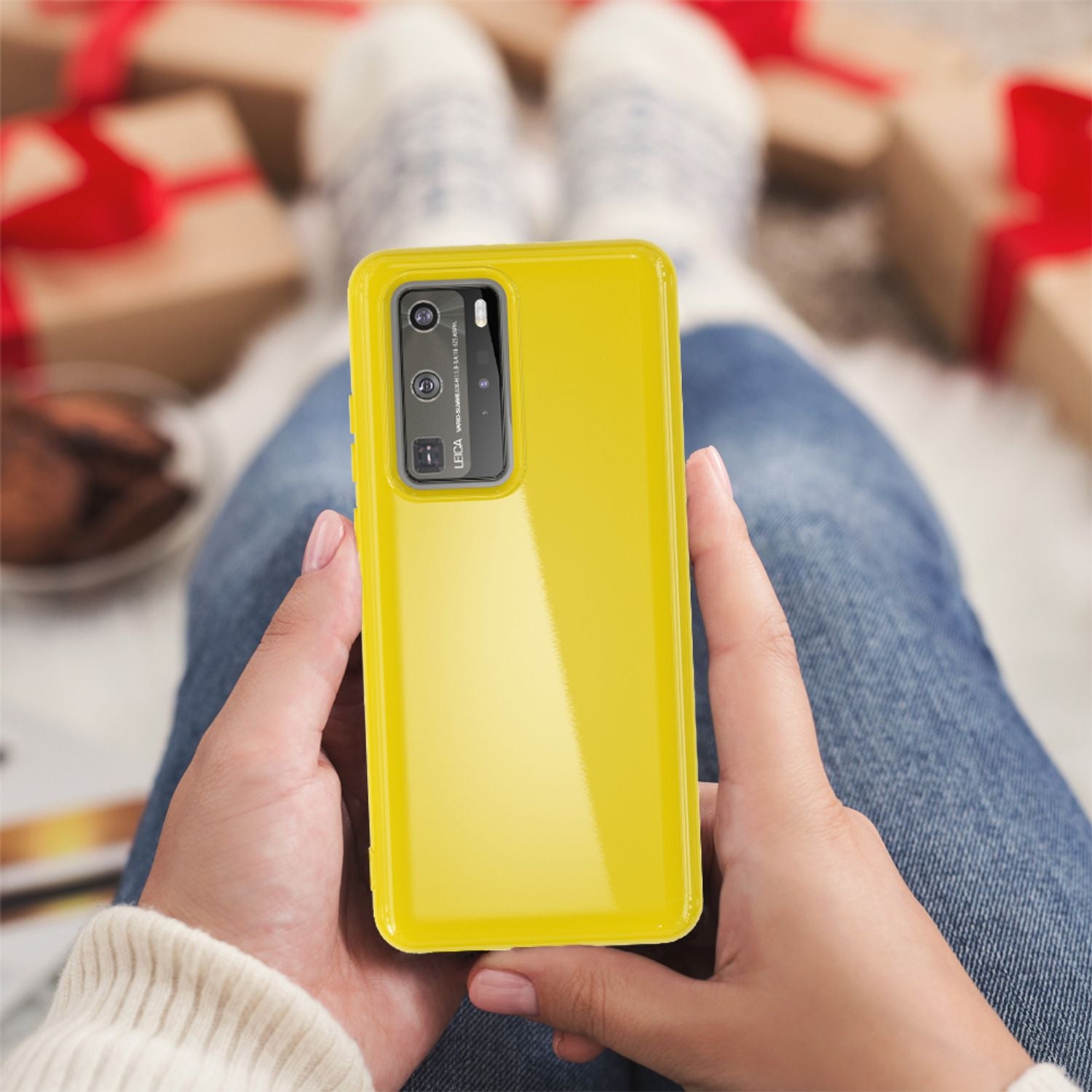 NALIA Handy Hülle für Huawei P40 Pro, Slim Case Silikon Schutzhülle Cover Bumper Schwarz NALIA