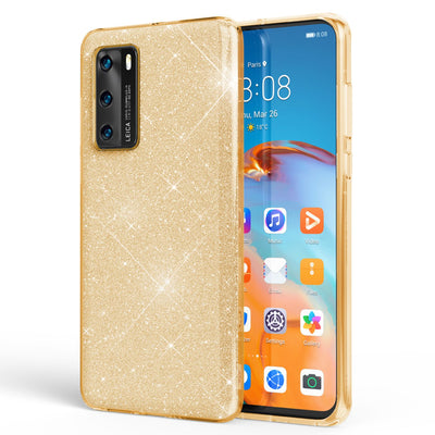 NALIA Glitzerhülle für Huawei P40 – Funkelnder Glitzer-Look & Grip – SHINEPOP (Silikon Case) – Marke aus Berlin Rosa NALIA Protective Hülle